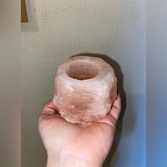 Other - Pink Himalayan Salt Block Tea Light Holder